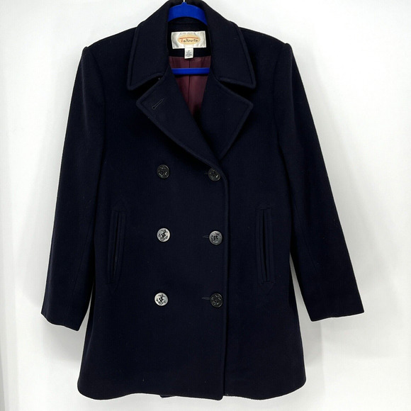 Talbots Jackets & Blazers - Talbots Classic Pea Coat Womens 10 Double Breasted Overcoat Nautical Button